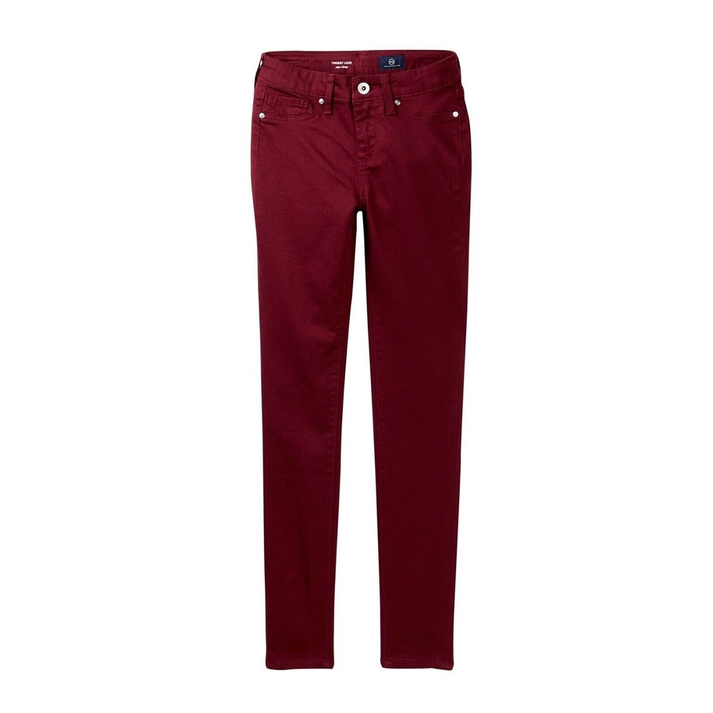 AG Adriano Goldschmied Girls Pants 8 Twiggy Luxe Super Skinny Red Jeans Holiday